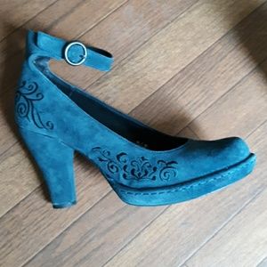 Born Crown Teal Suede Heels